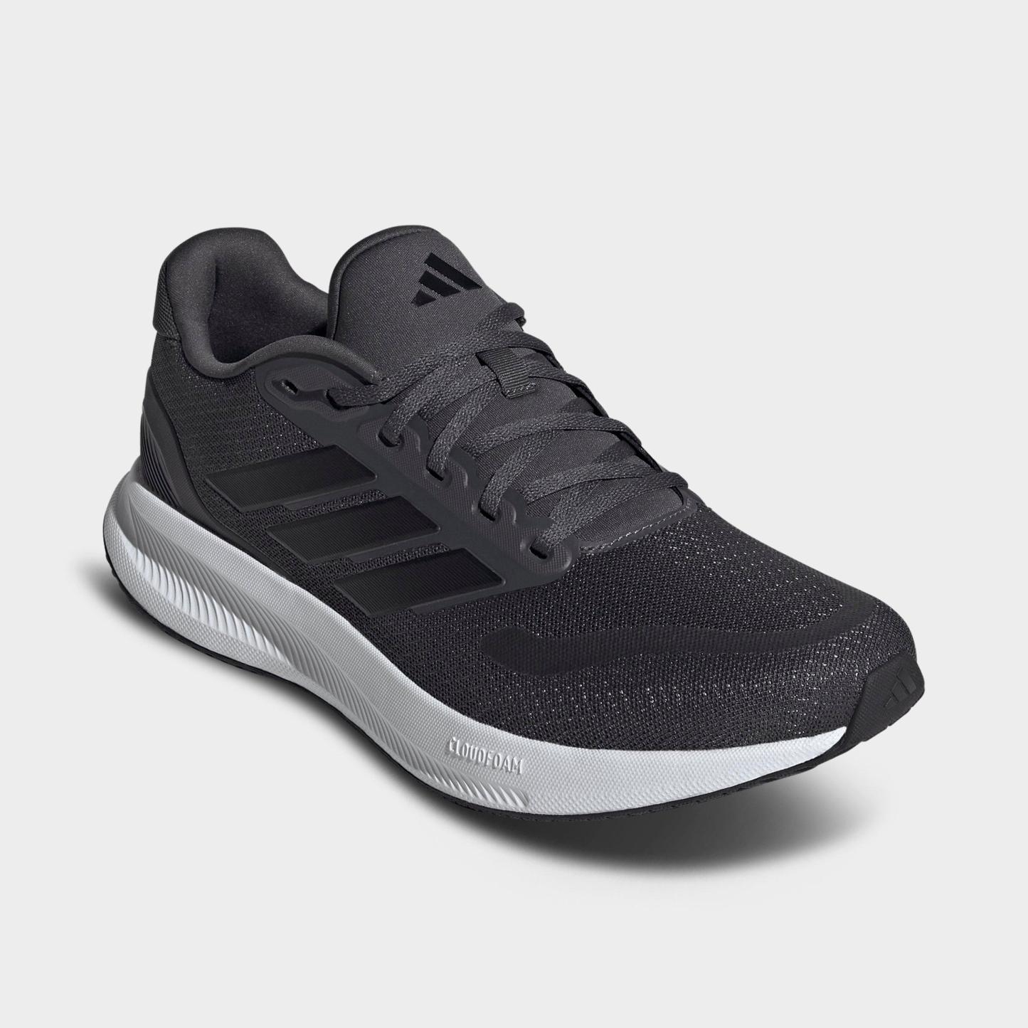 Men's adidas Runfalcon 5 Running Shoes - Grey/Core Black/Cloud White - Both shoes facing left