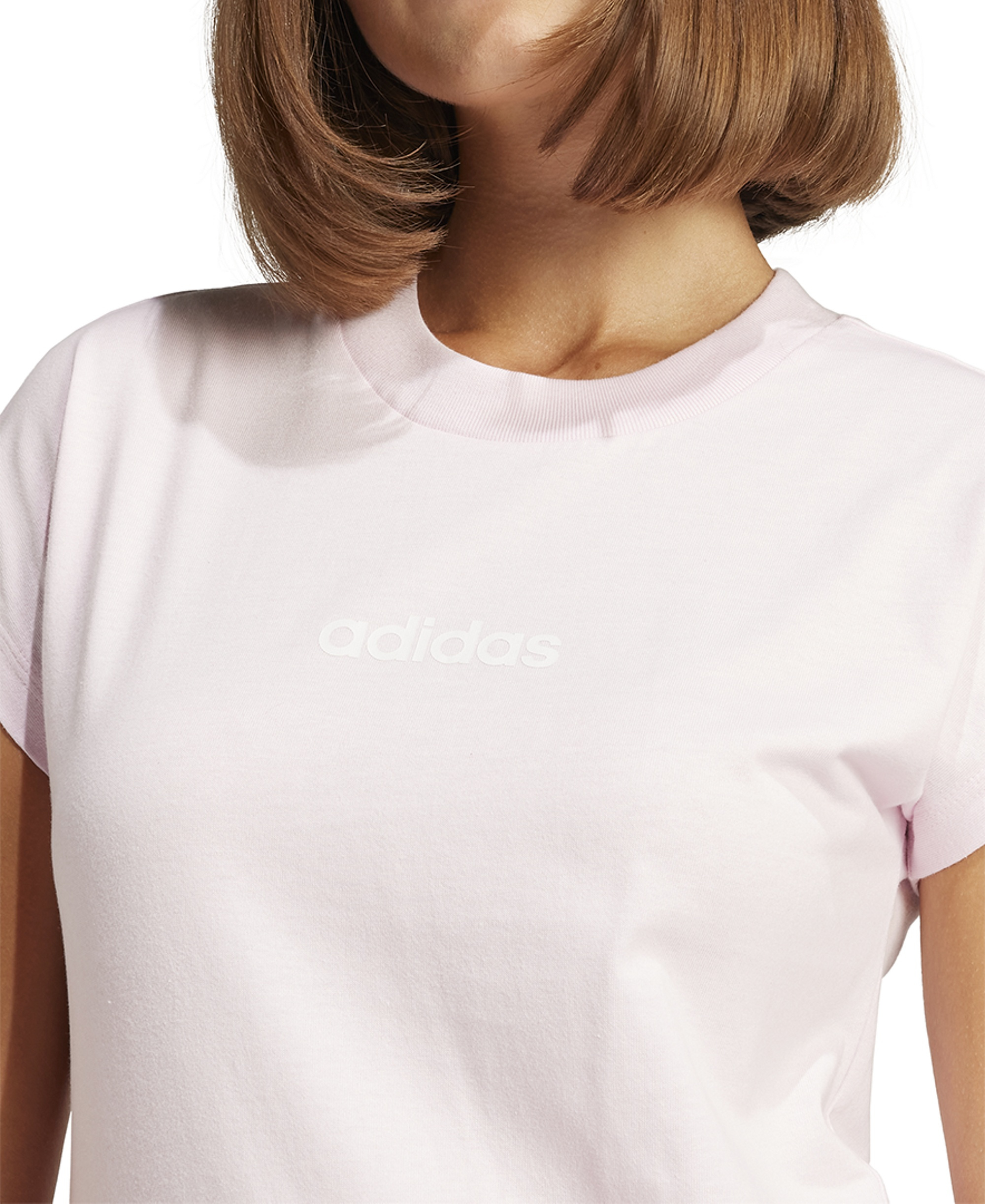 adidas Women's Essentials Linear Cotton T-Shirt - Clear Pink