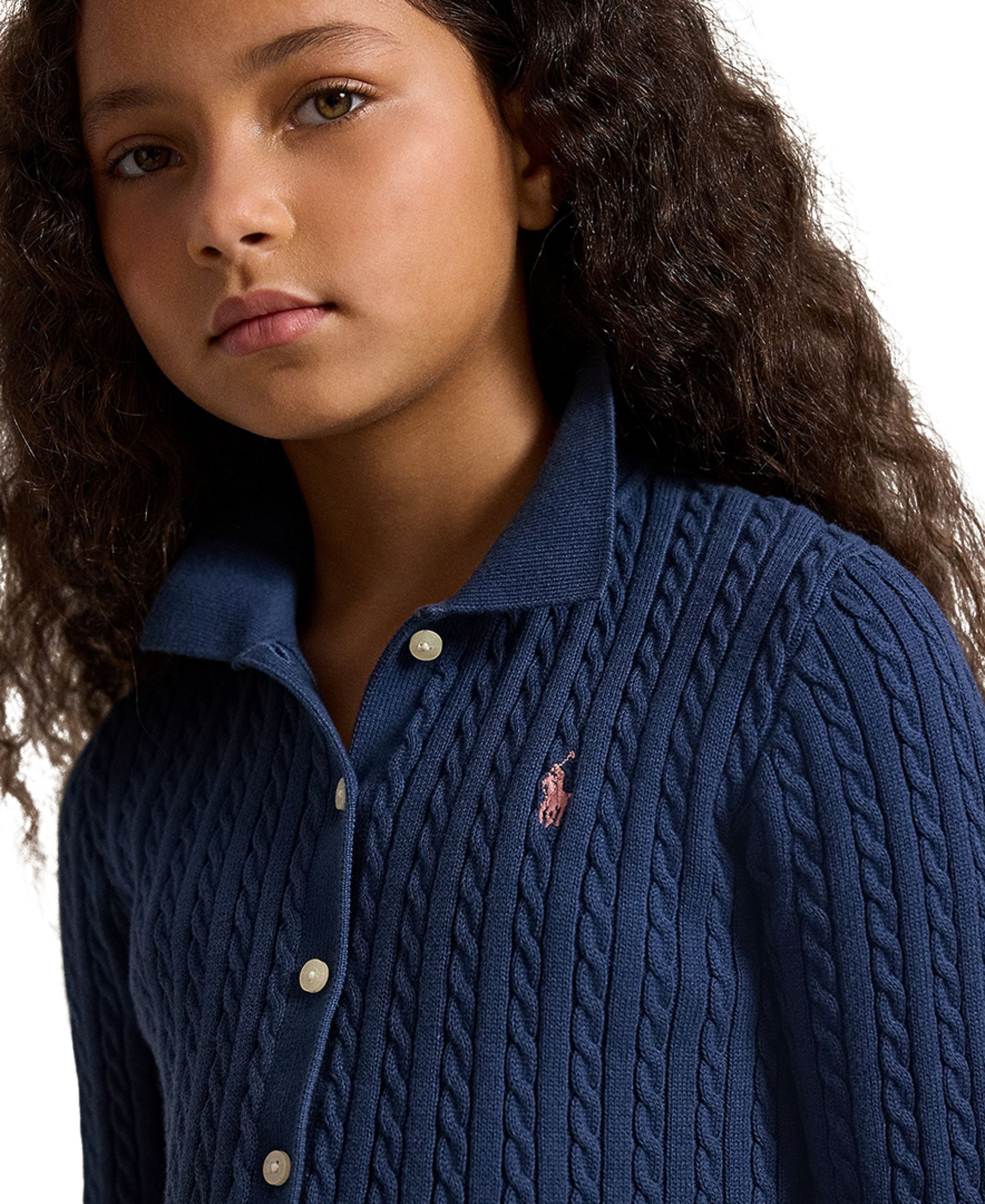 Polo Ralph Lauren Girls' 7-16 Polo Cardigan Sweater and Skirt, 2-Piece Set - Rustic Navy