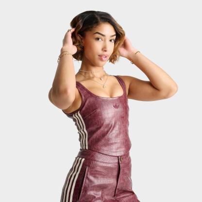 Women's adidas Originals Croc Pleather Corset Top - Maroon - view 1