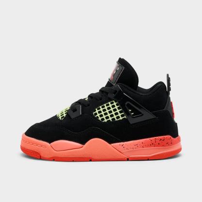 Kids' Toddler Air Jordan Retro 4 Basketball Shoes - Black/Infrared 23/Bright Mango - view 1