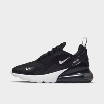Big Kids' Nithtke Air Max 270 Casual Shoes - Black/Anthracite/White - Left shoe facing left. Outside of the shoe.
