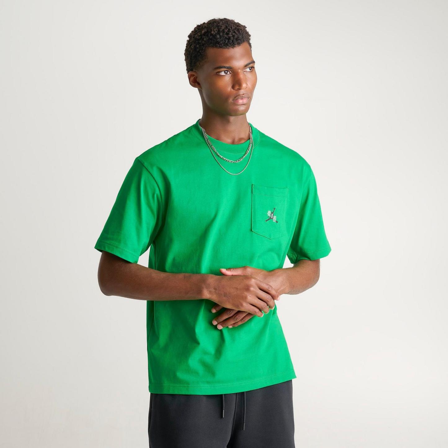 Men's Jordan Jumpman Air Pocket T-Shirt - Lucky Green/Black - view 3