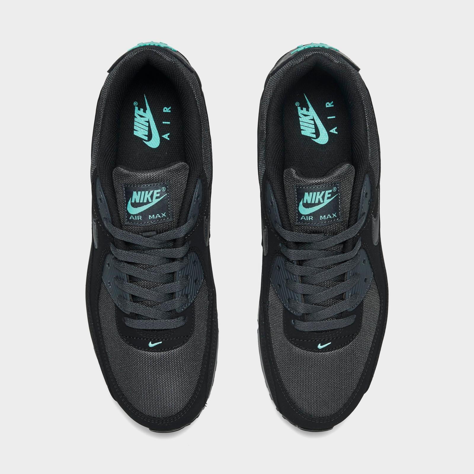 Men's Nike Air Max 90 Casual Shoes - Black/Anthracite/Aurora Green