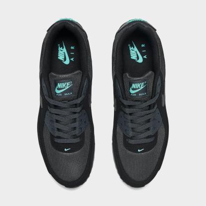 Men's Nike Air Max 90 Casual Shoes - Black/Anthracite/Aurora Green