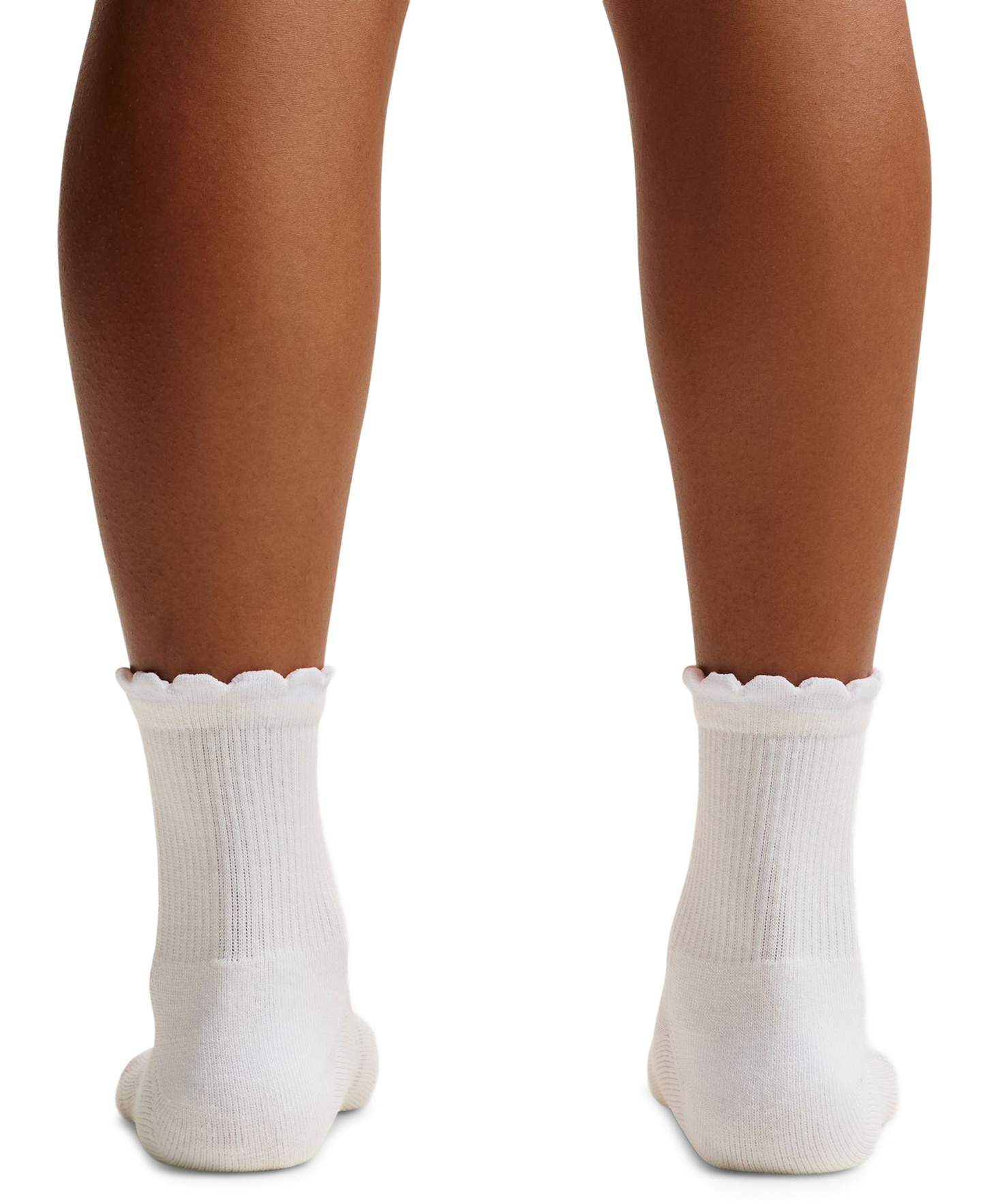 Nike Women's Scalloped Everyday Elevated Crew Socks, 2-Pack - White