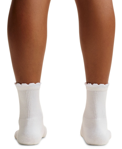 Nike Women's Scalloped Everyday Elevated Crew Socks, 2-Pack - White