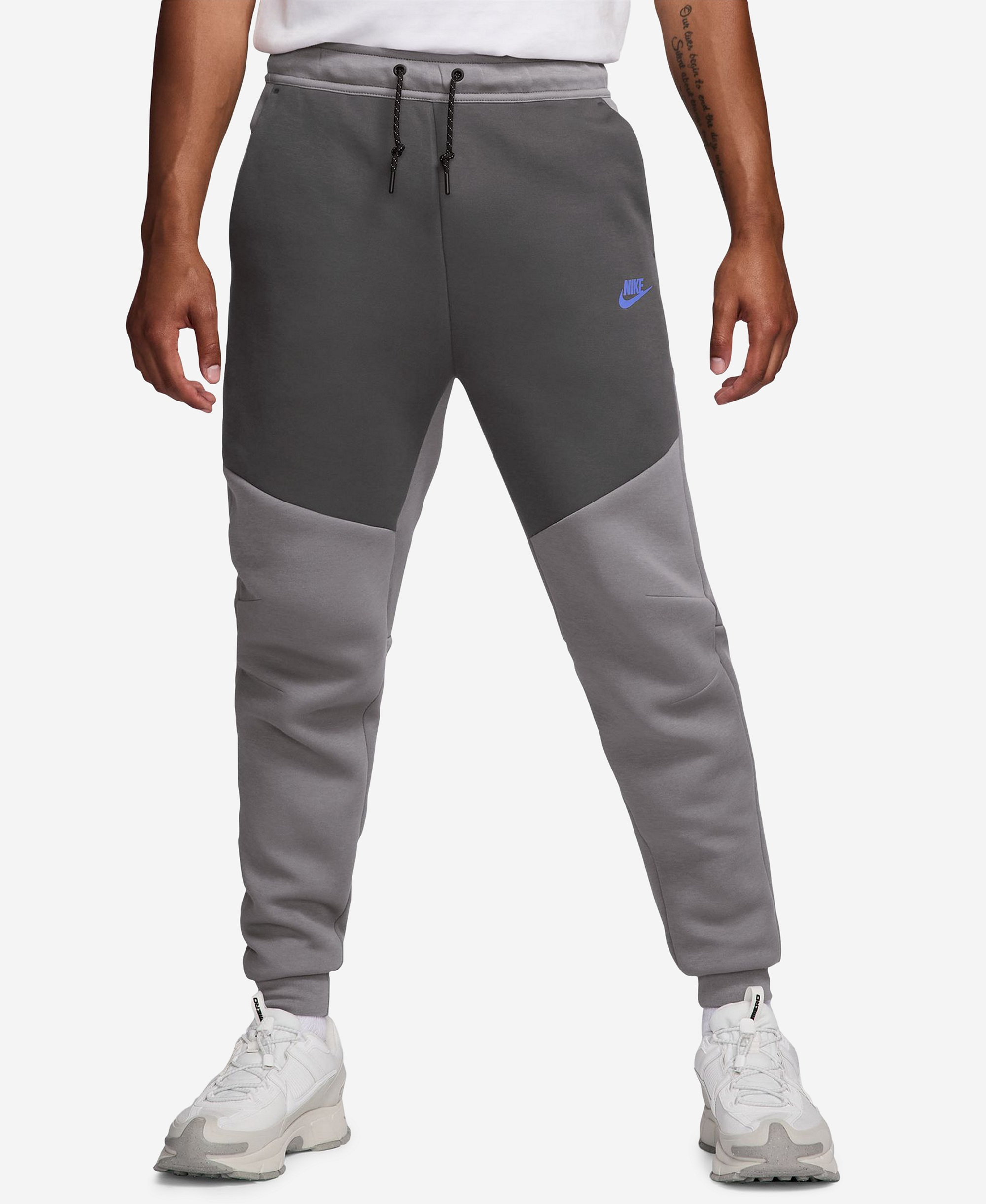 Nike Men's Tech Fleece Drawstring Joggers Pants - Medium Ash/Sapphire