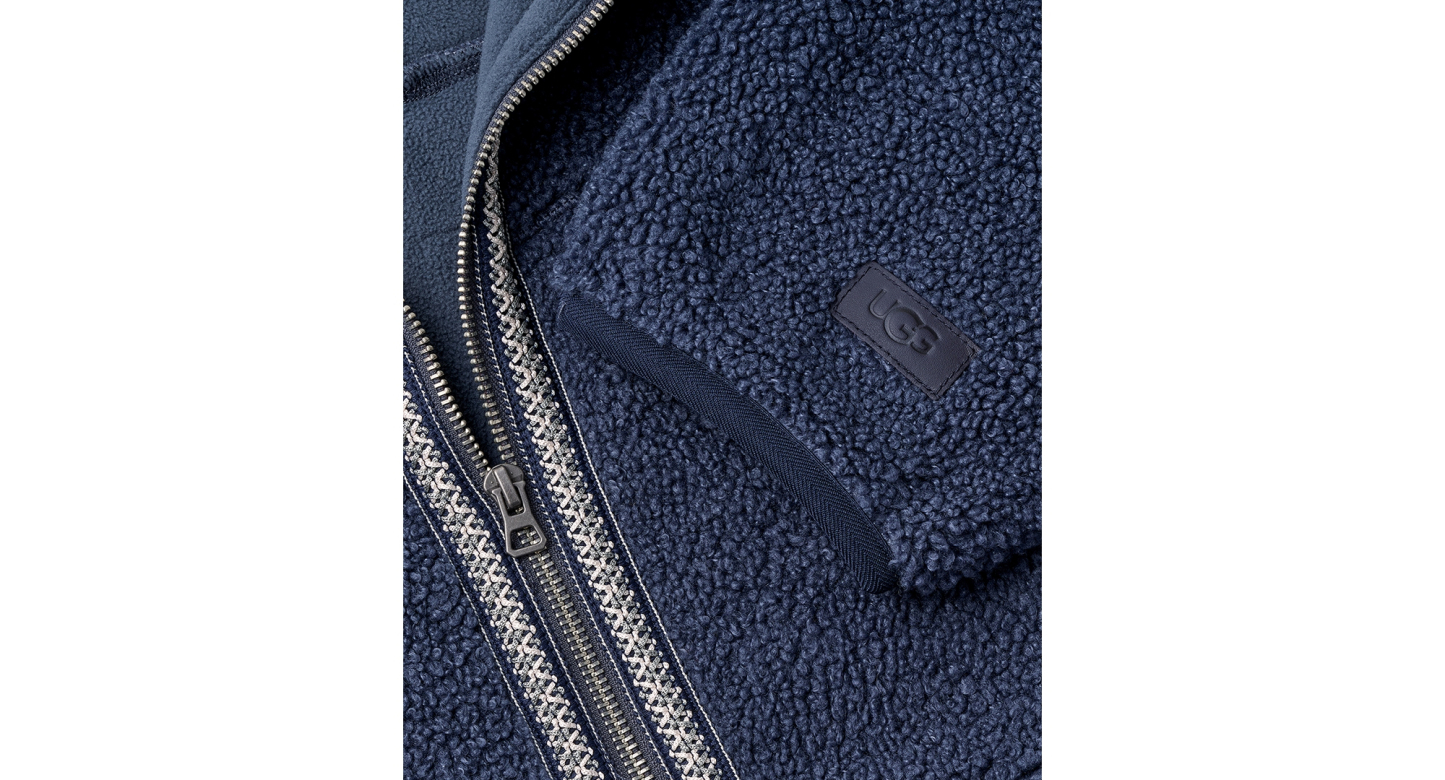 UGG® Men's UGGbraid Full-Zip Hooded Jacket - Eve Blue