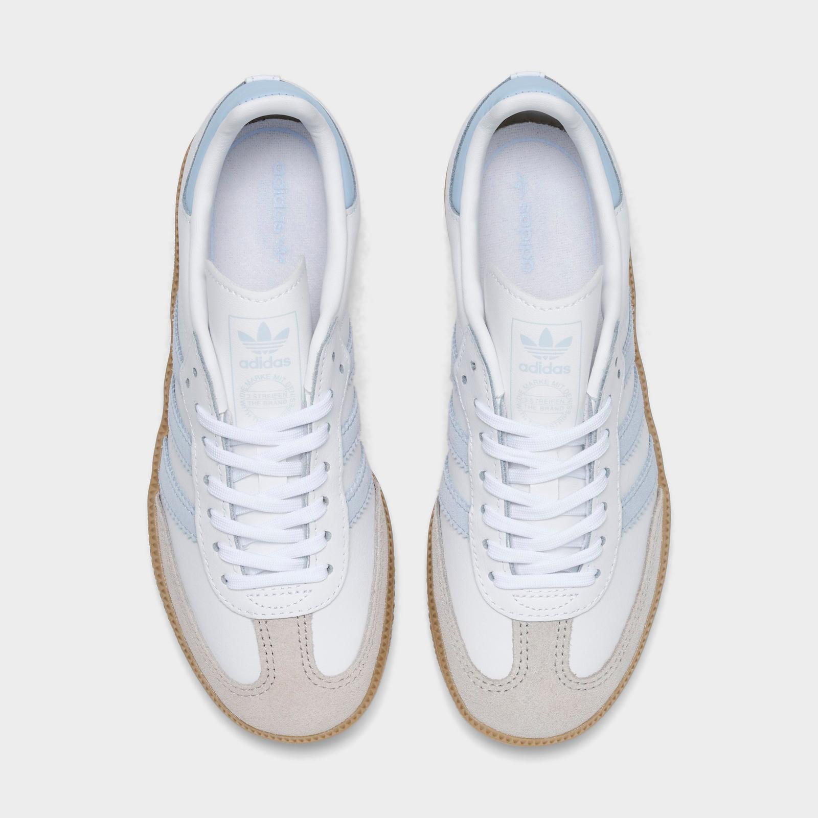 Little Kids' adidas Originals Samba OG Casual Shoes - Cloud White/Crystal Sky/Gum - view 5