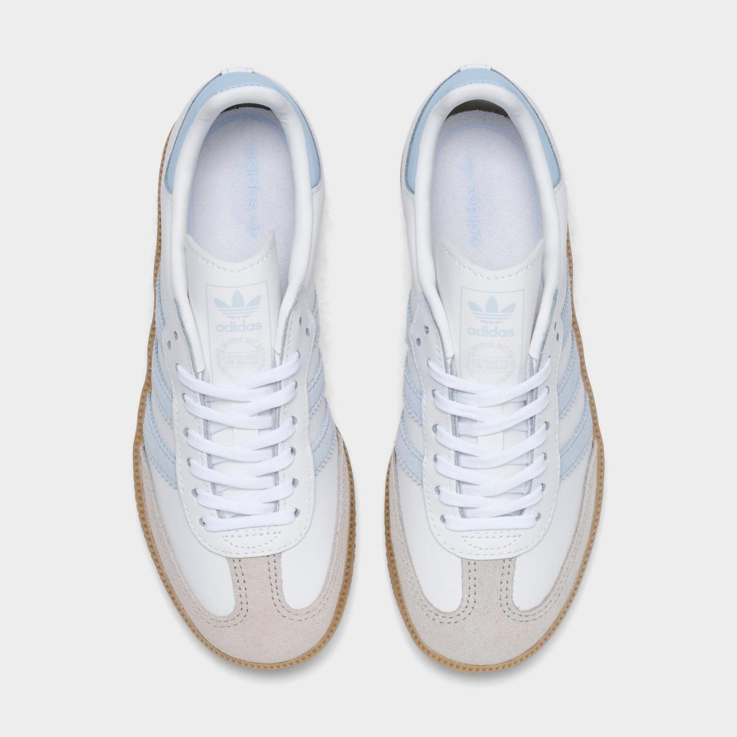 Little Kids' adidas Originals Samba OG Casual Shoes - Cloud White/Crystal Sky/Gum - view 5