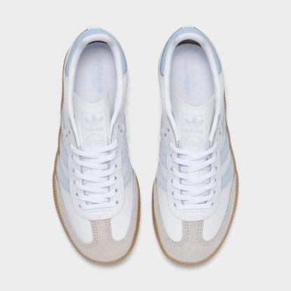 Little Kids' adidas Originals Samba OG Casual Shoes - Cloud White/Crystal Sky/Gum - view 5