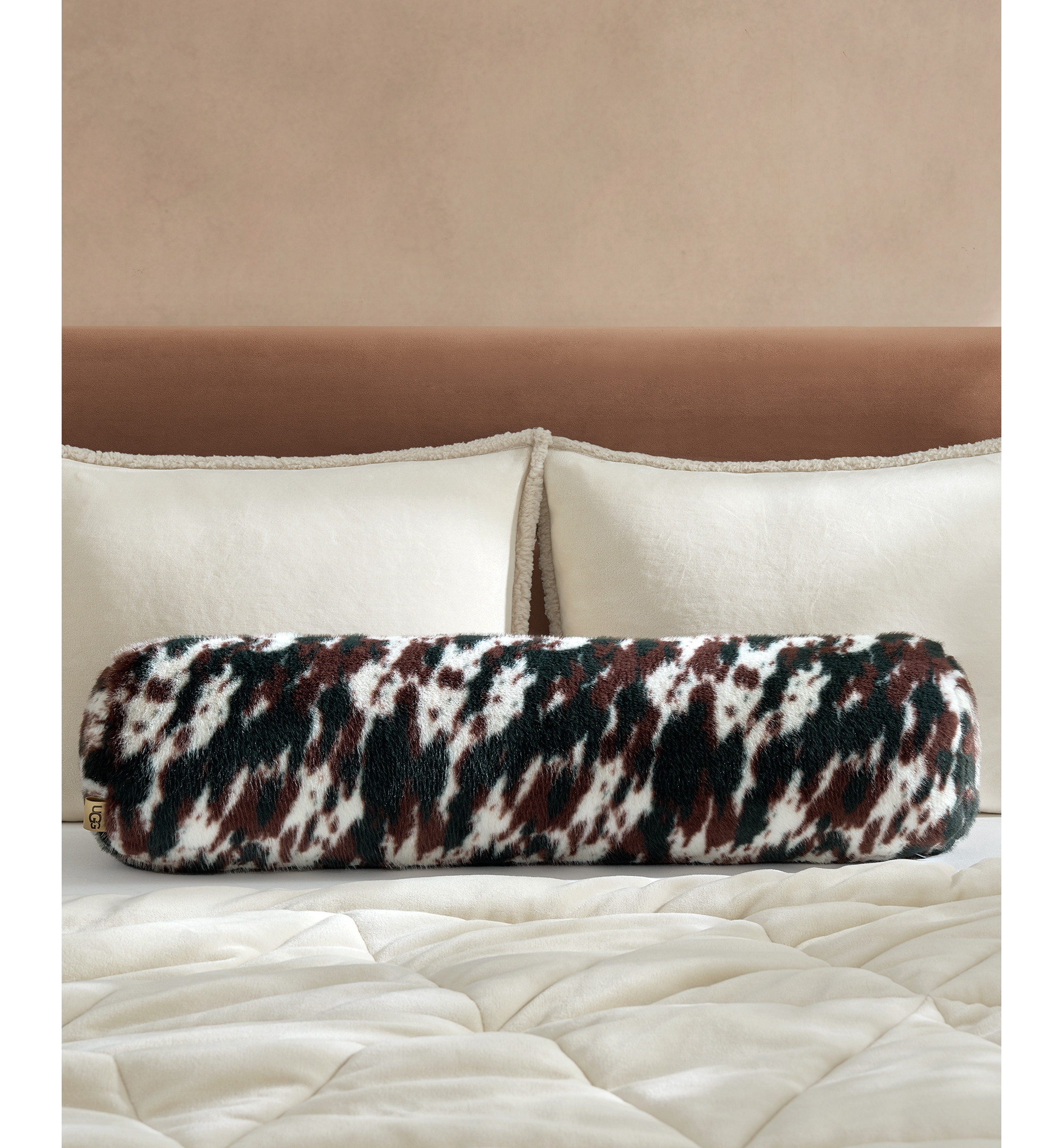 UGG® Everett Cow Pillow, 36" x 8" - Burnt Cedar Cow