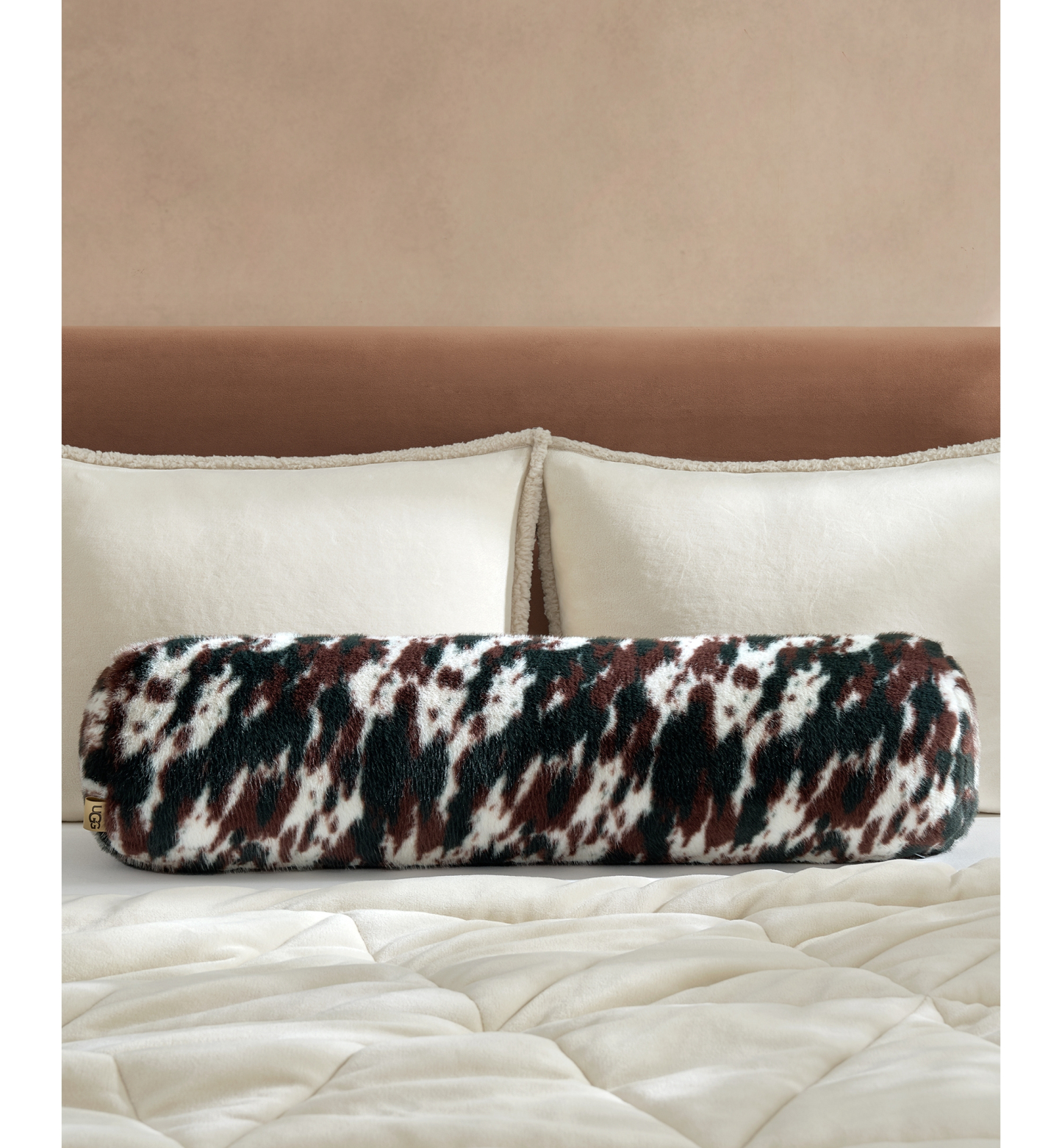 UGG® Everett Cow Pillow, 36" x 8" - Burnt Cedar Cow