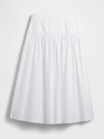 Poplin Drop-Waist Maxi Skirt - Optic white