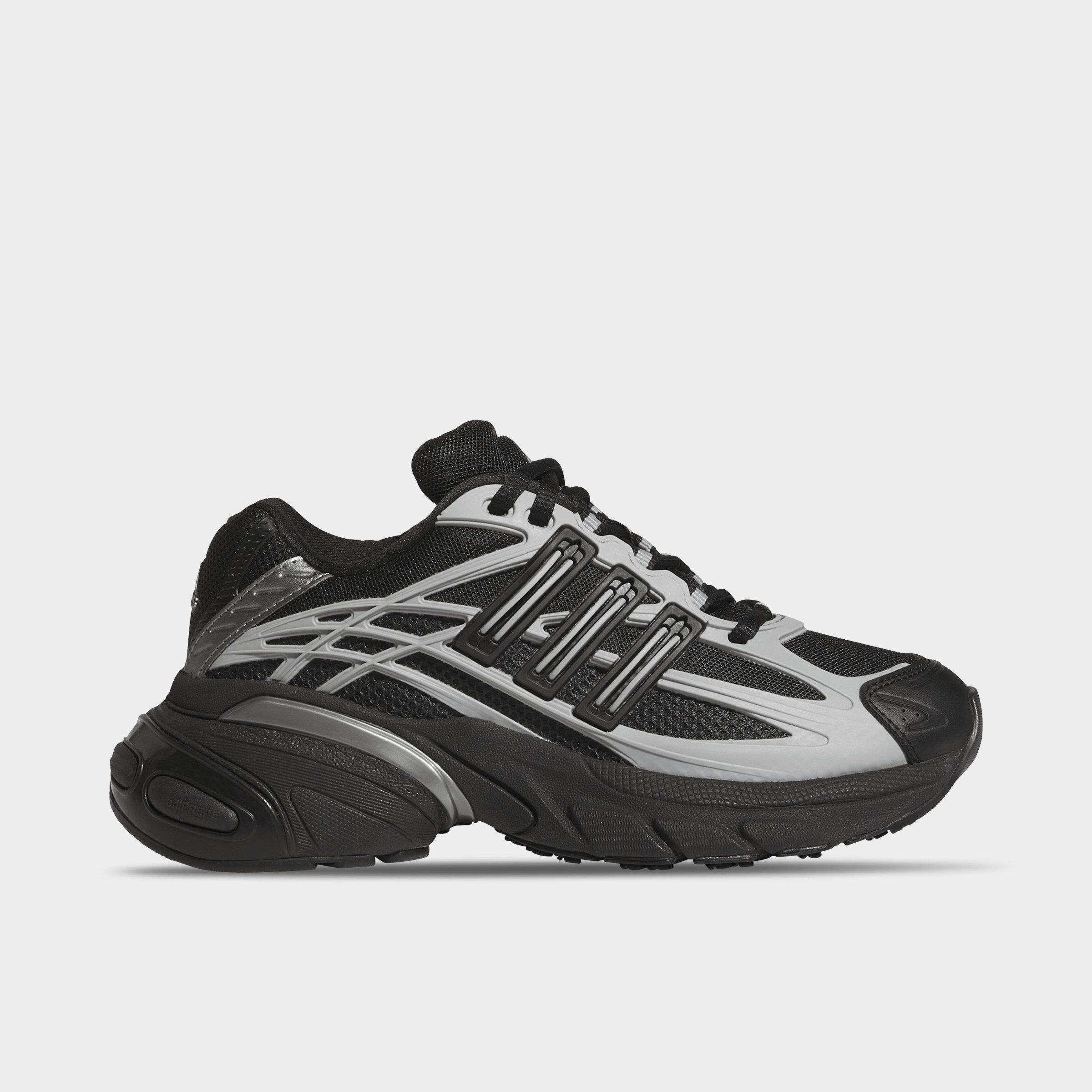 Big Kids' adidas Adistar XLG 2.0 Casual Shoes - Core Black/Core Black/Iron Metallic - Left shoe facing left. Outside of the shoe.