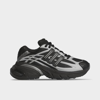 Big Kids' adidas Adistar XLG 2.0 Casual Shoes - Core Black/Core Black/Iron Metallic - Left shoe facing left. Outside of the shoe.