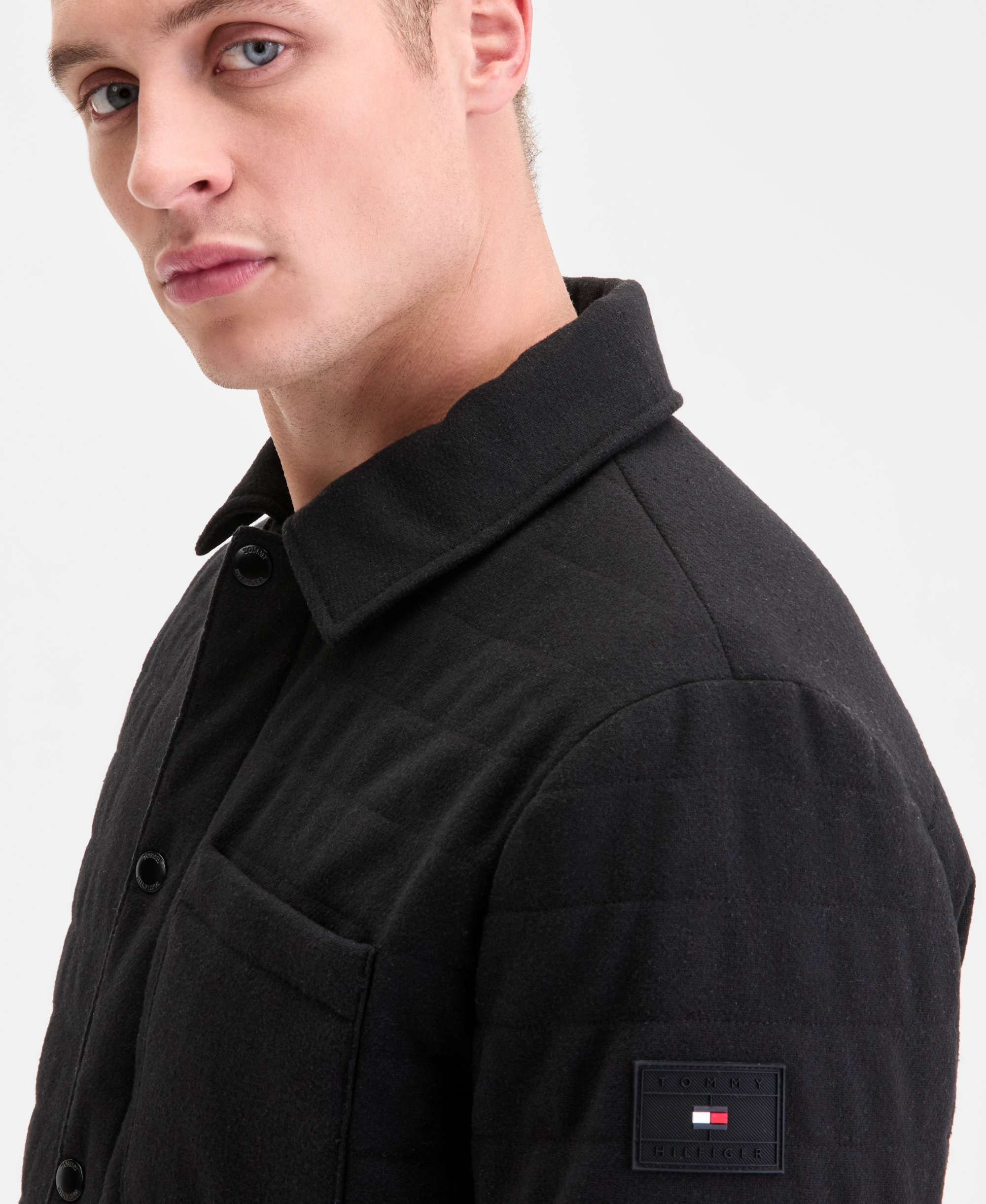 Tommy Hilfiger Men's Quilted Shirt Jacket - Black