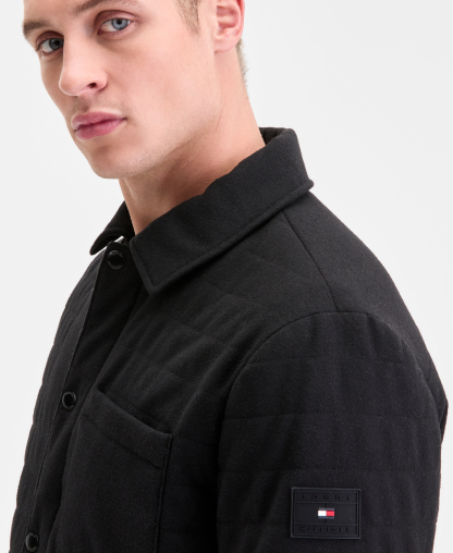 Tommy Hilfiger Men's Quilted Shirt Jacket - Black