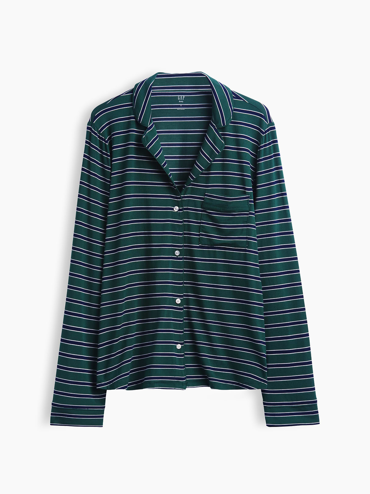 SoftMade Modal PJ Top - Blue & green stripe