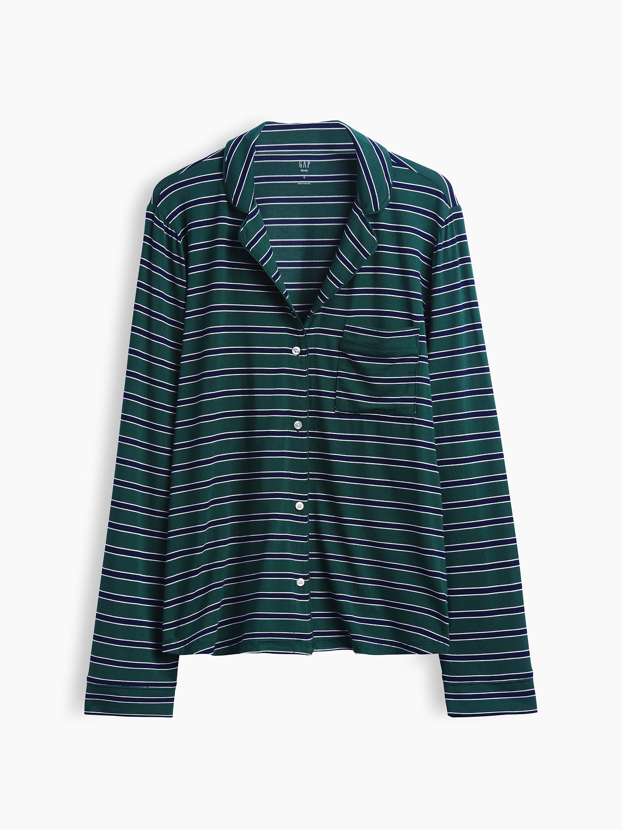 SoftMade Modal PJ Top - Blue & green stripe