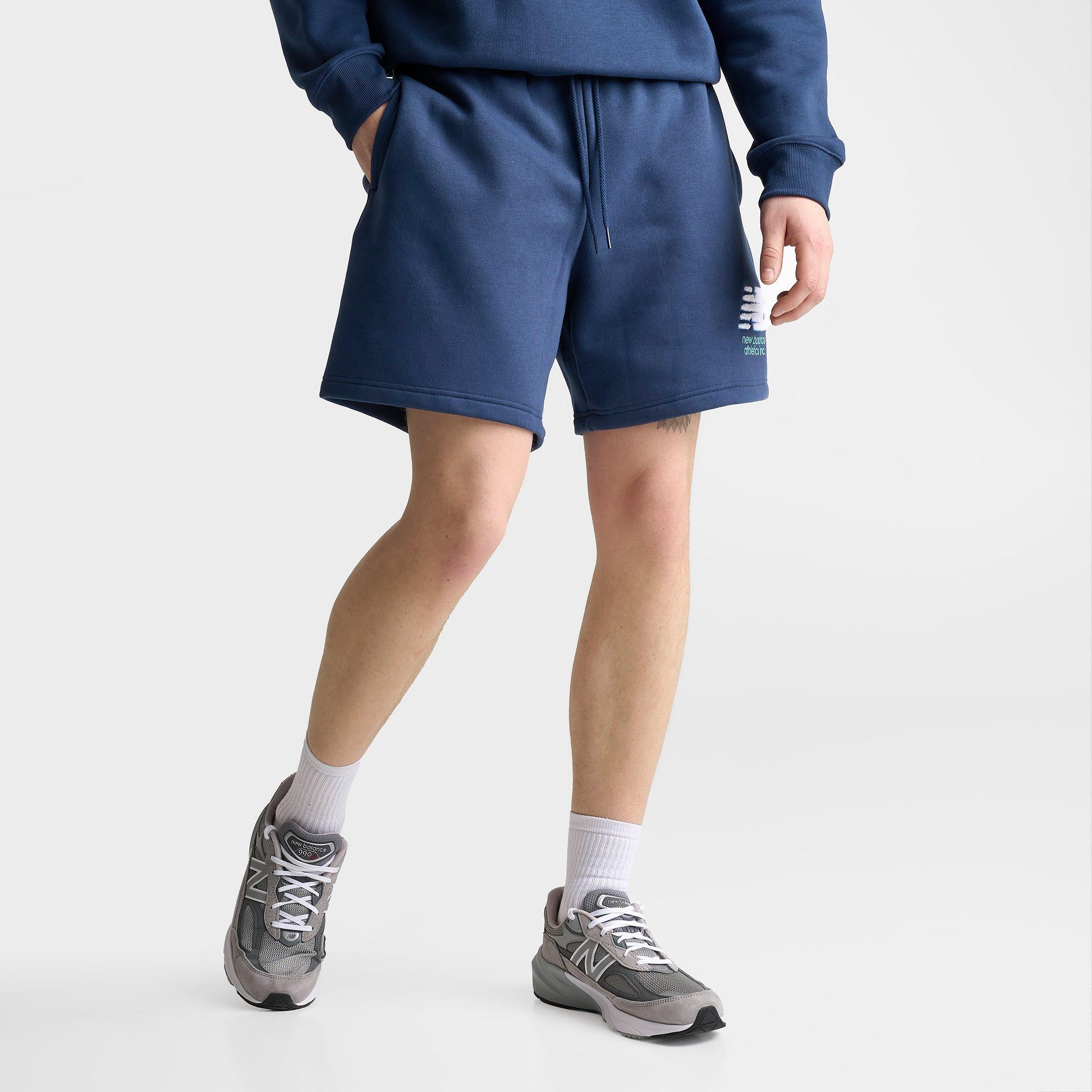 Men's New Balance Athletics Chenille Fleece Shorts - NB Blue/Teal/White - view 3