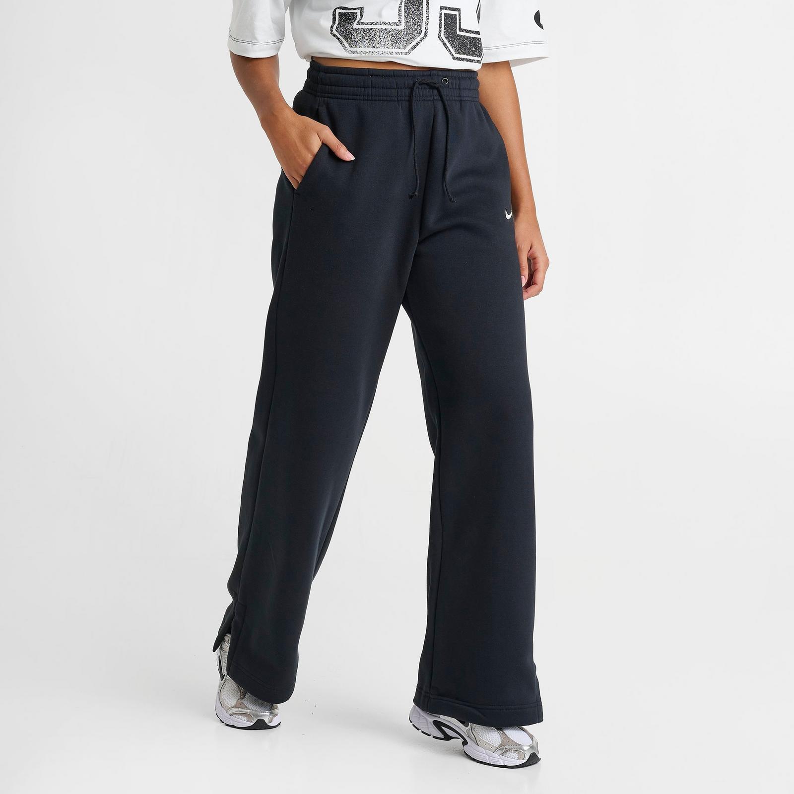 Women's Nike Sportswear Phoenix Fleece High-Waisted Wide-Leg Sweatpants - Black/Sail