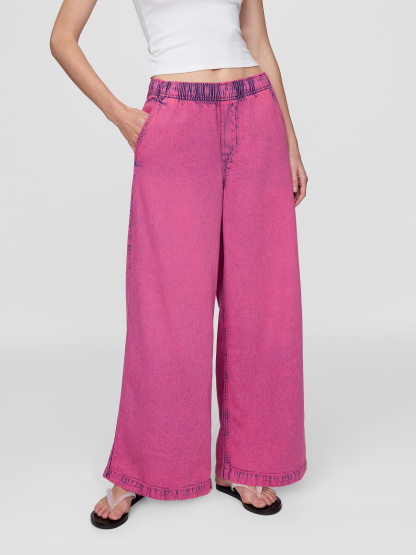 Mid Rise UltraSoft Easy Baggy Jeans - Pink rinse