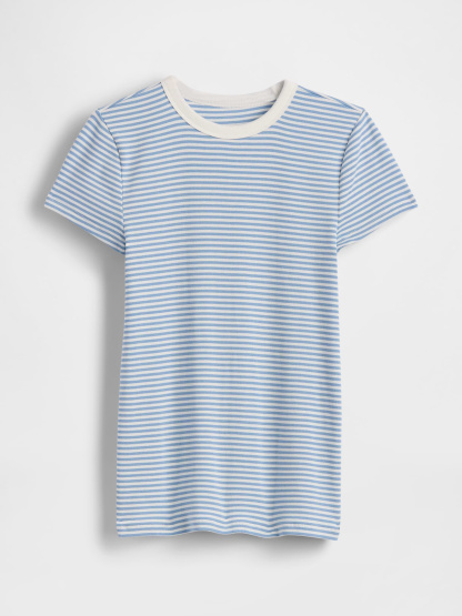 Modern Crew T-Shirt - Light blue stripe
