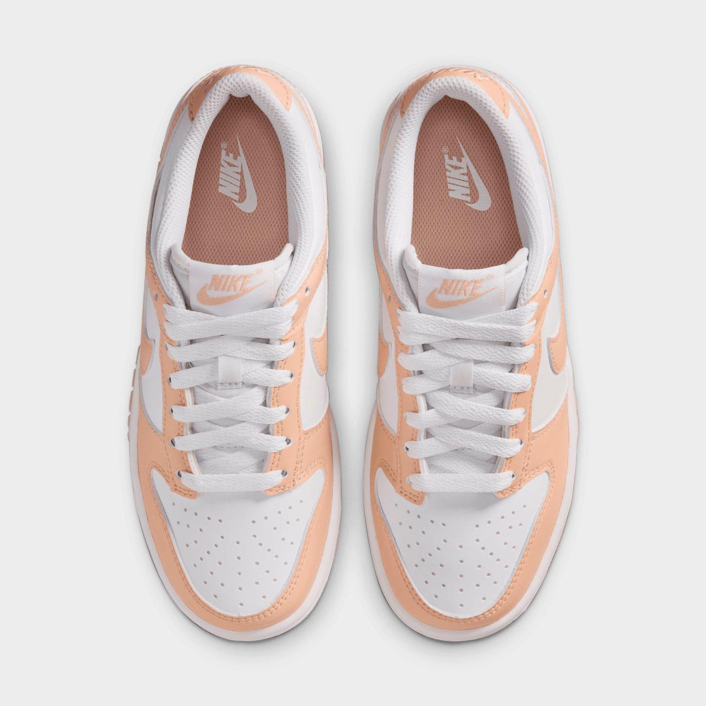Big Kids' Nithtke Dunk Low Casual Shoes - Part 1 - White/Shimmer/White/Shimmer - Top view