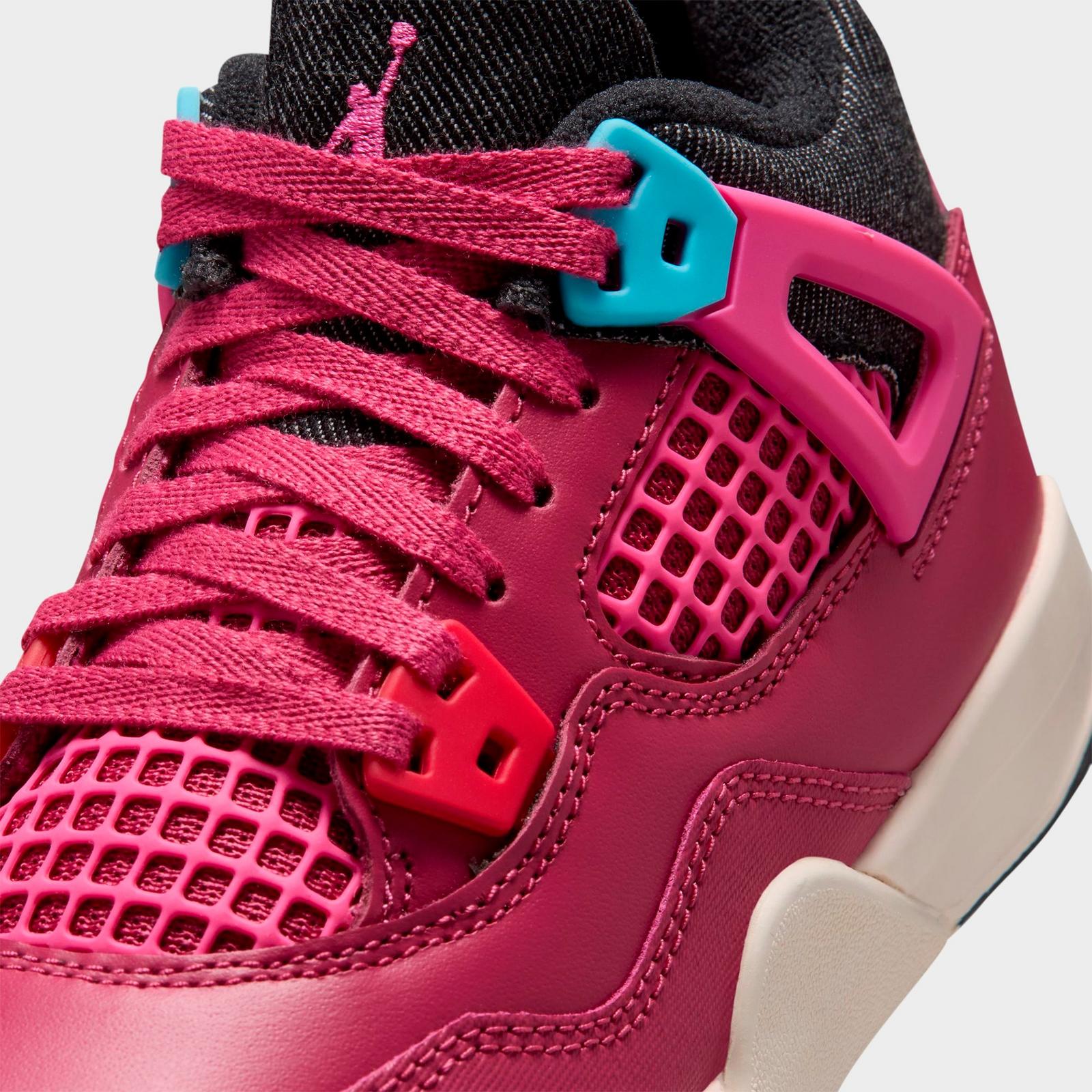 Little Kids' Air Jordan Retro 4 Basketball Shoes - Sweet Beet/Desert Pink/Off Noir/Chalk - view 3