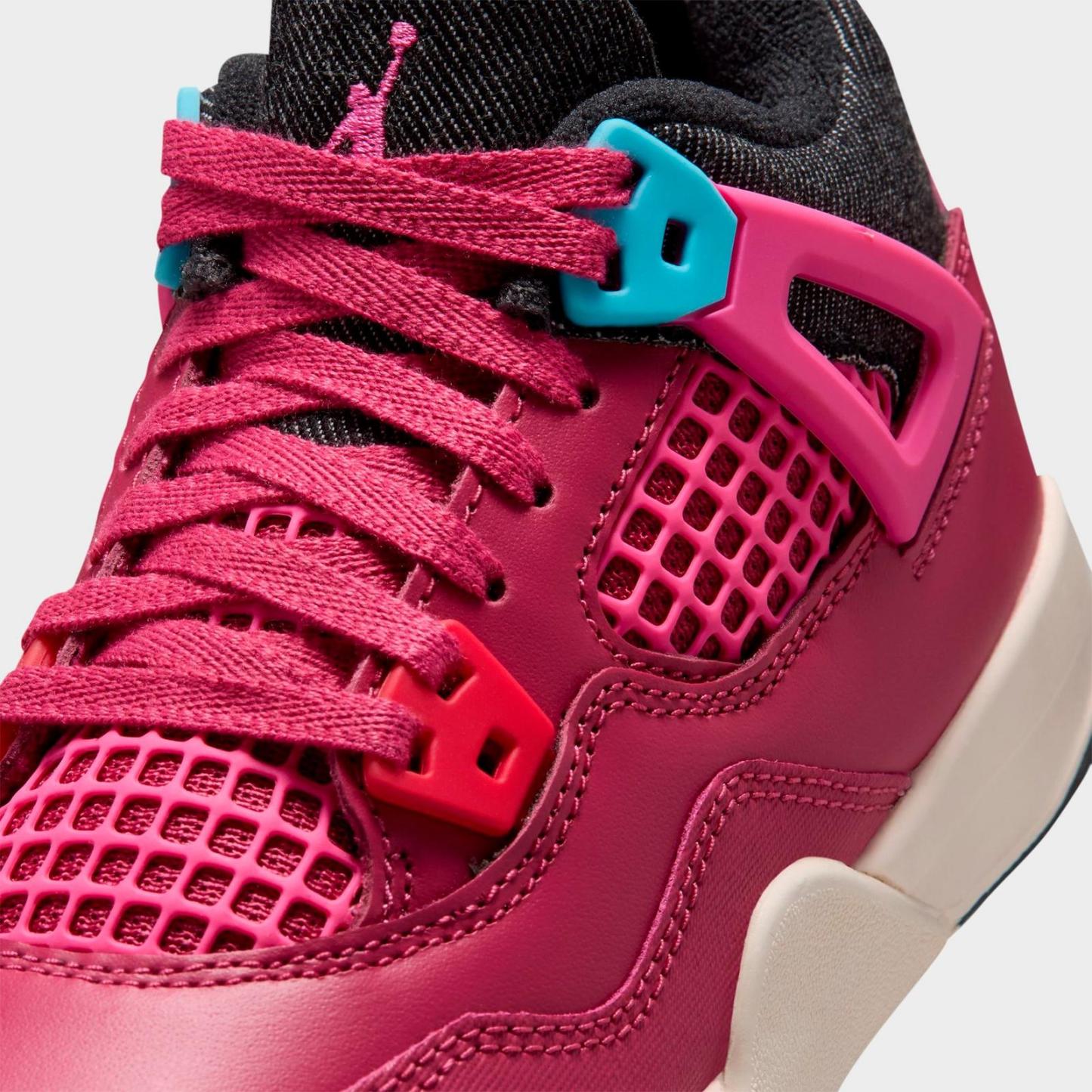 Little Kids' Air Jordan Retro 4 Basketball Shoes - Sweet Beet/Desert Pink/Off Noir/Chalk - view 3