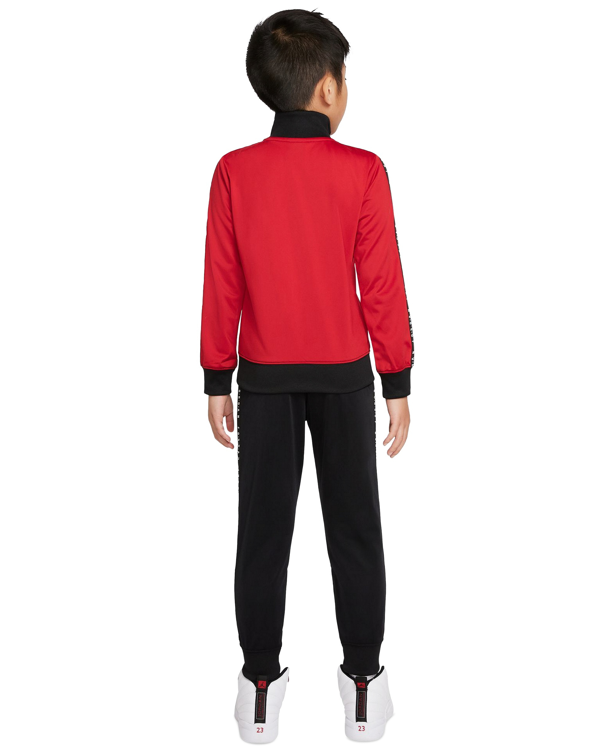 Jordan Boys' 4-5 Air Tricot Long-Sleeve Jacket and Pants, 2-Piece Set - Black/Gym Red