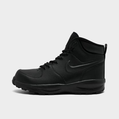 Big Kids' Nithtke Manoa 17 Leather Boots - Black/Black/Black - Left shoe facing left. Outside of the shoe.