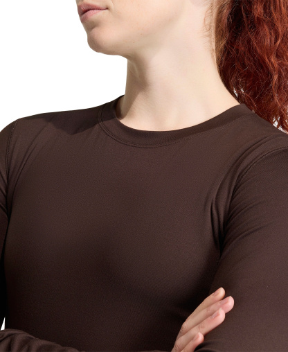 adidas Women's Hyperglam Cropped Training T-Shirt - Aurora Coffee