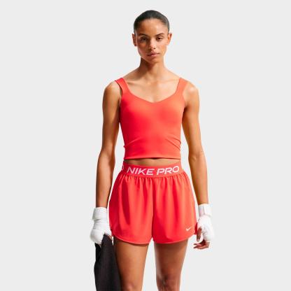 Women's Nithtke Pro Sculpt Medium-Support Padded Bra Tank - Light Crimson/White