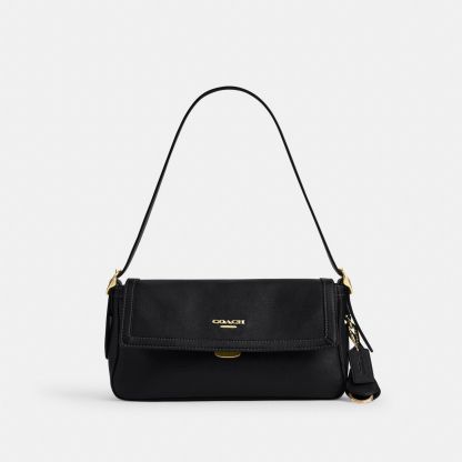 Etta Small Flap Shoulder Bag - Gold/Black