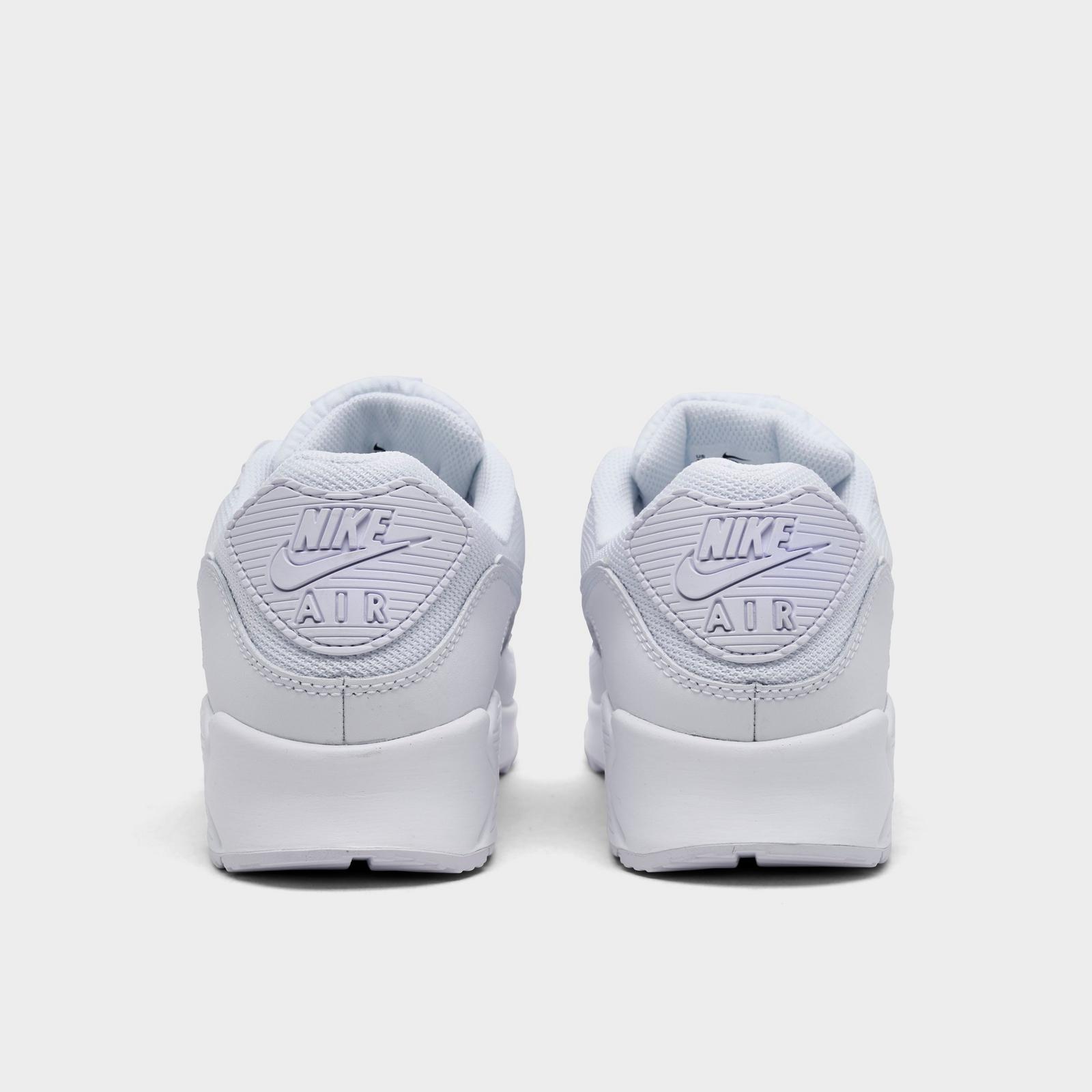 Men's Nike Air Max 90 Casual Shoes - White/White/Wolf Grey/White