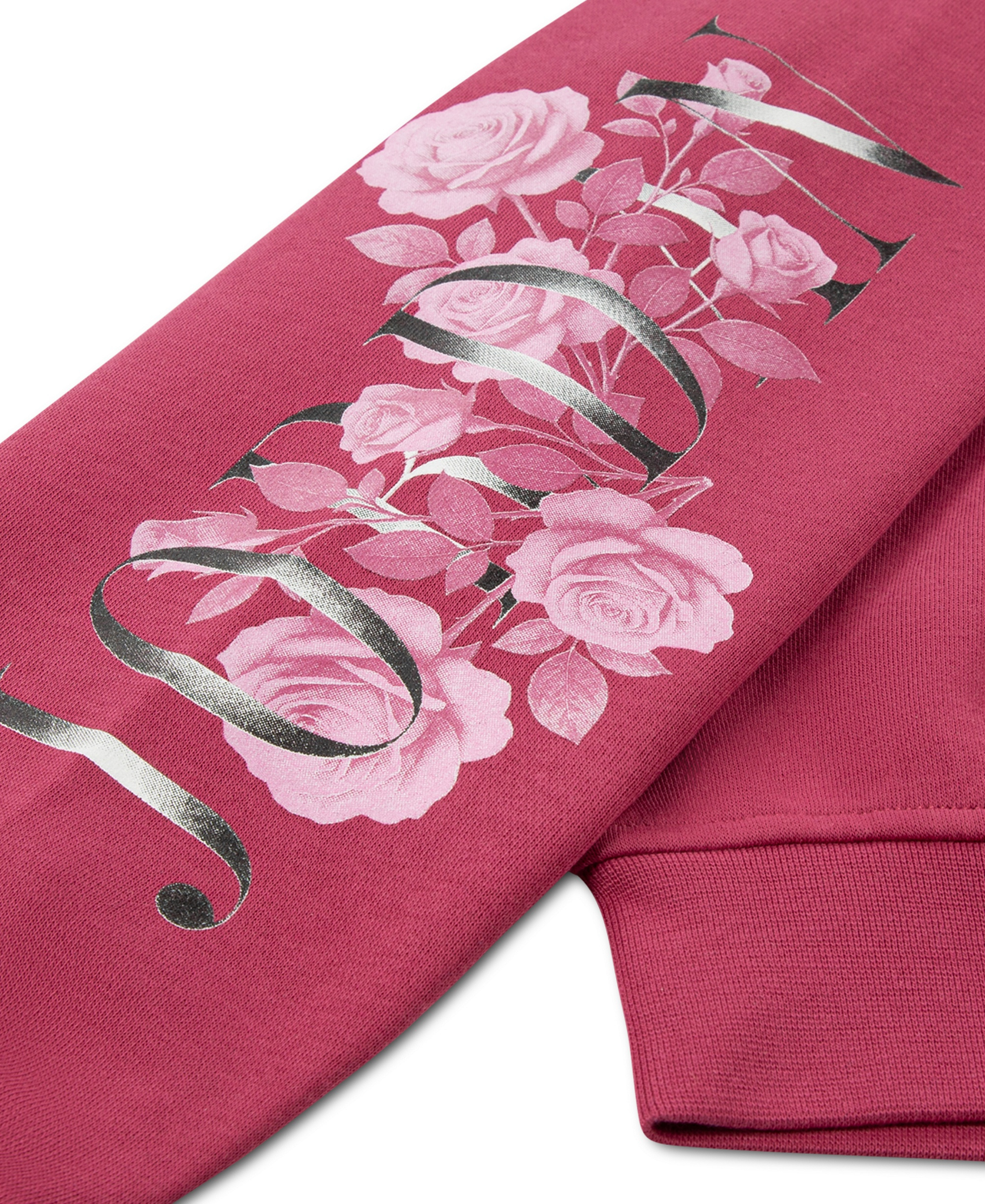 Jordan Girls' 7-16 Floral Stack Pullover Hoodie - Sweet Beet