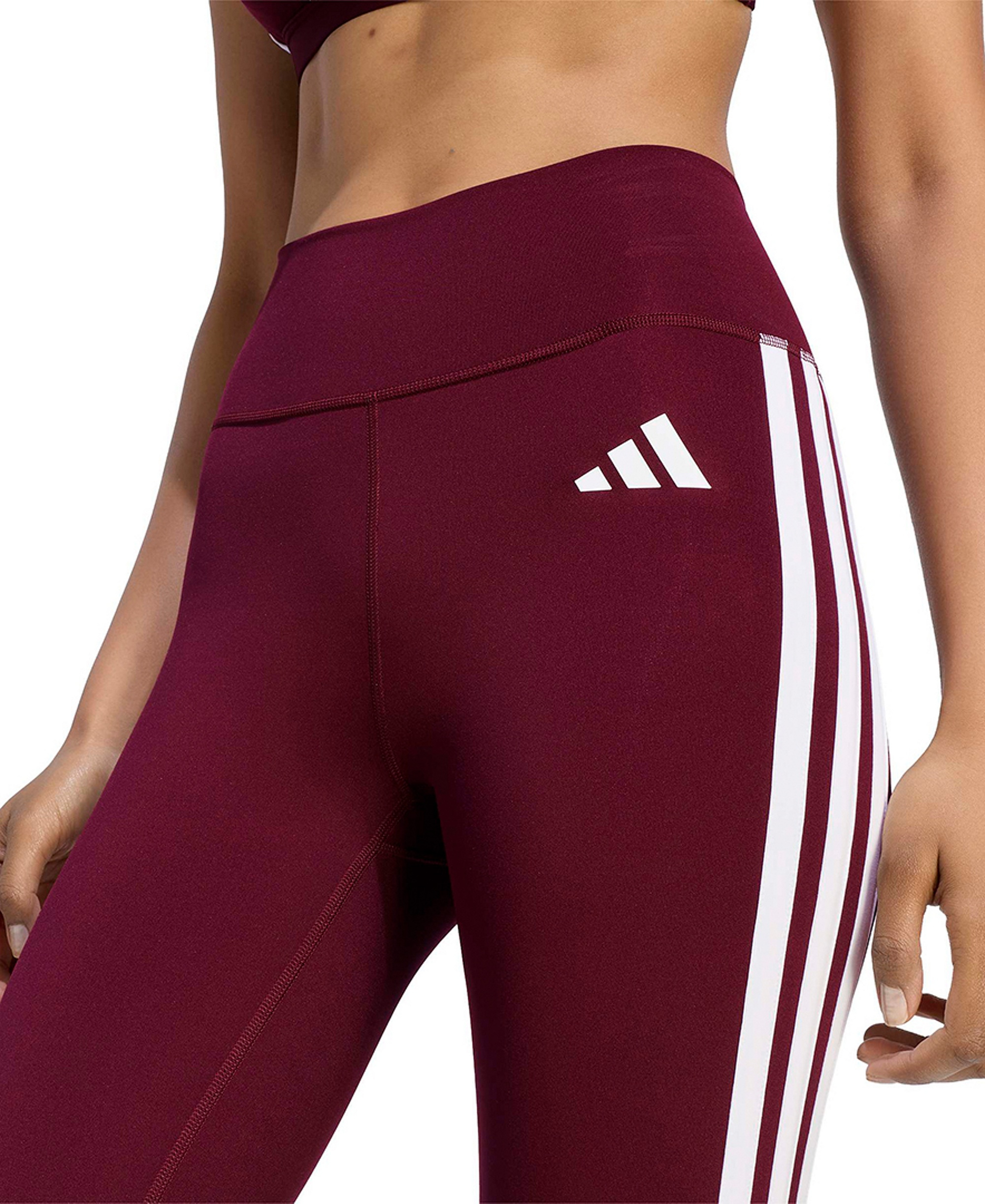 adidas Women's Optime Essentials 3-Stripes Flared Leggings - Black/White