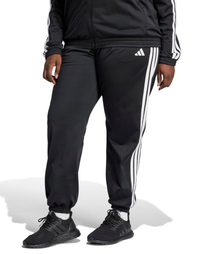 adidas Plus Size Tricot 3-Stripes Track Pants - Black/White