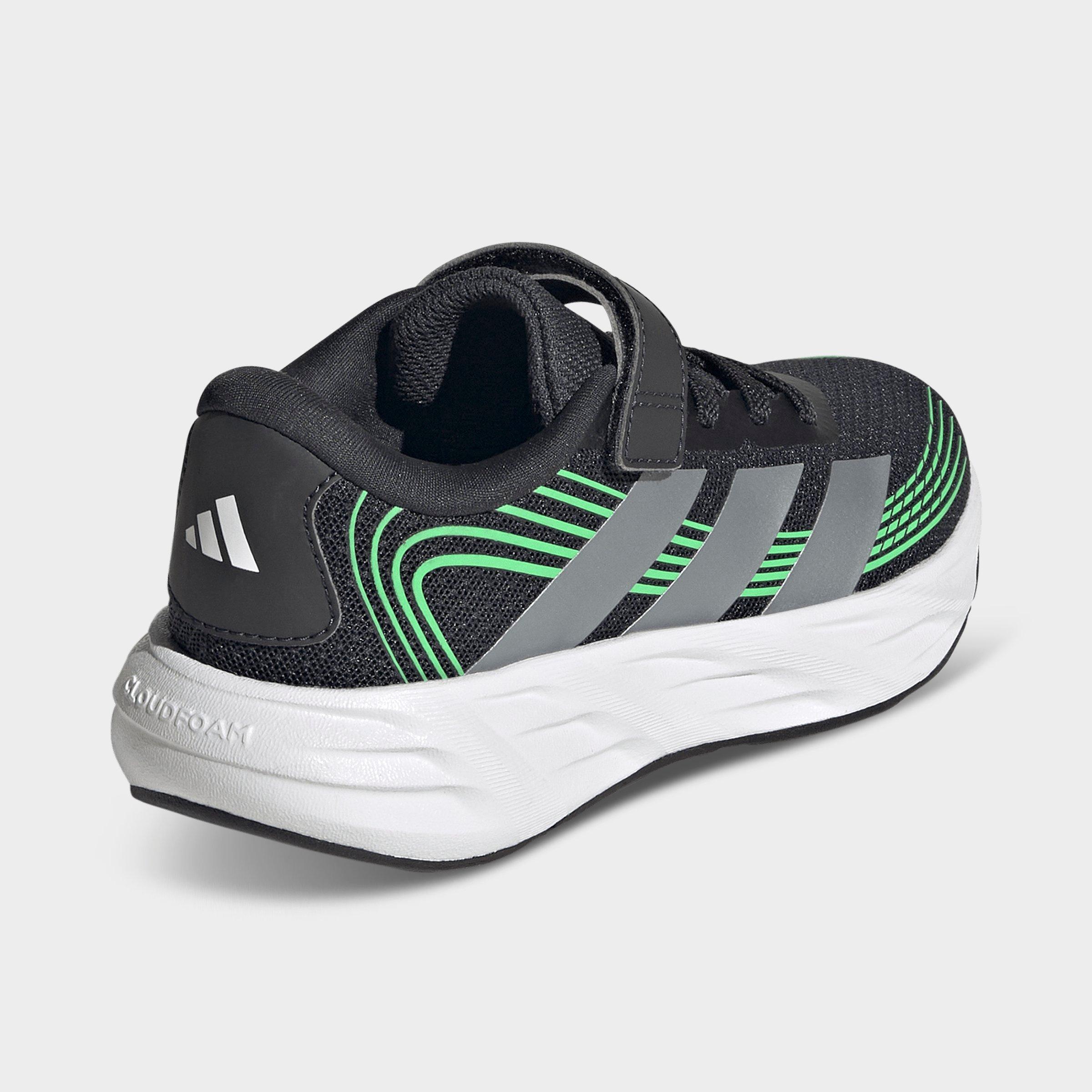 Little Kids' adidas Galaxy 8 Hook-And-Loop Stretch Lace Running Shoes - Night Grey/Tech Grey Metallic/Screaming Green - Back view