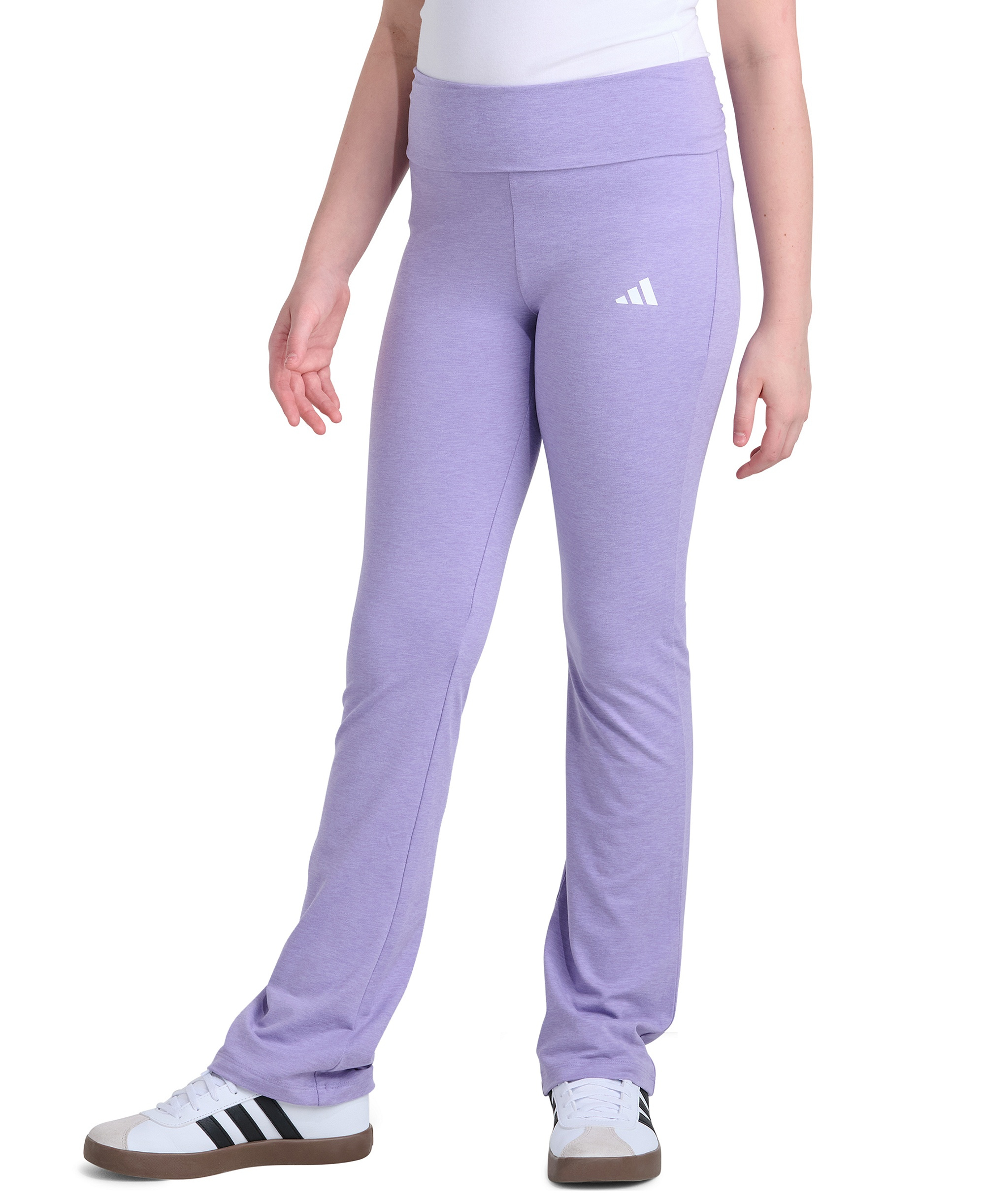 adidas Girls' 8-16 Folded Waistband Kick Flare Pants - Lilac Melange