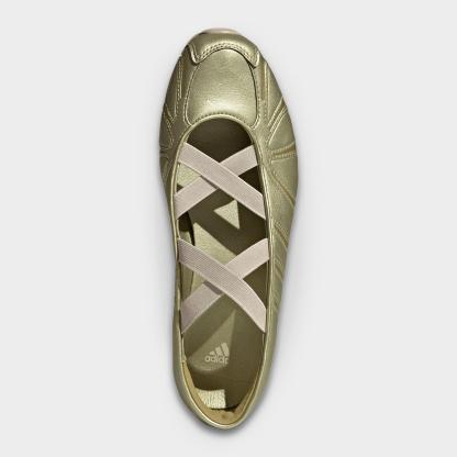 Women's adidas Originals Ghost Sprint Ballet Shoes - Gold Metallic/Gold Metallic/Crystal Linen - Top view