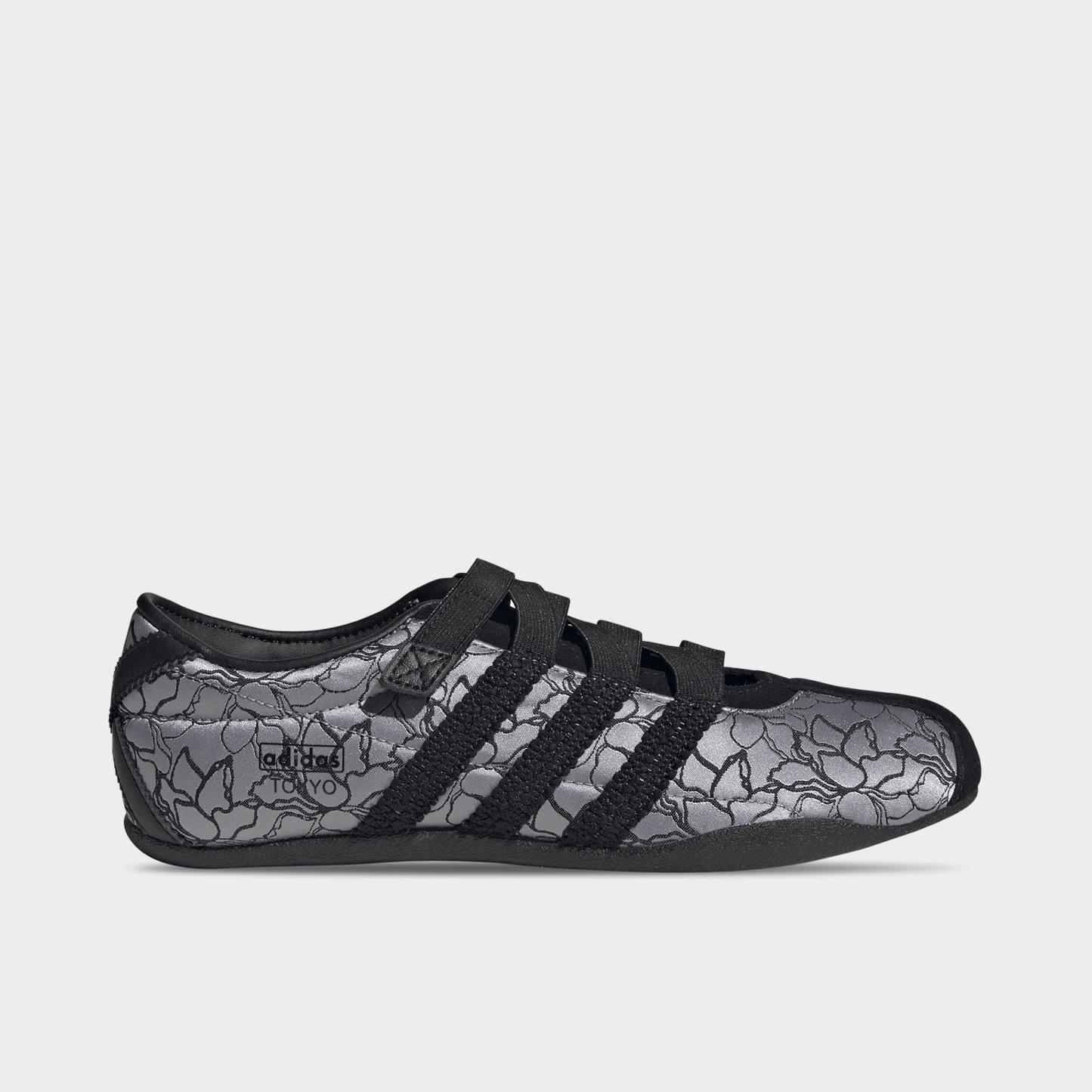Women's adidas Originals Tokyo MJ Casual Shoes - Part 2 - Iron Metallic/Core Black/Core Black - Left shoe facing left. Outside of the shoe.