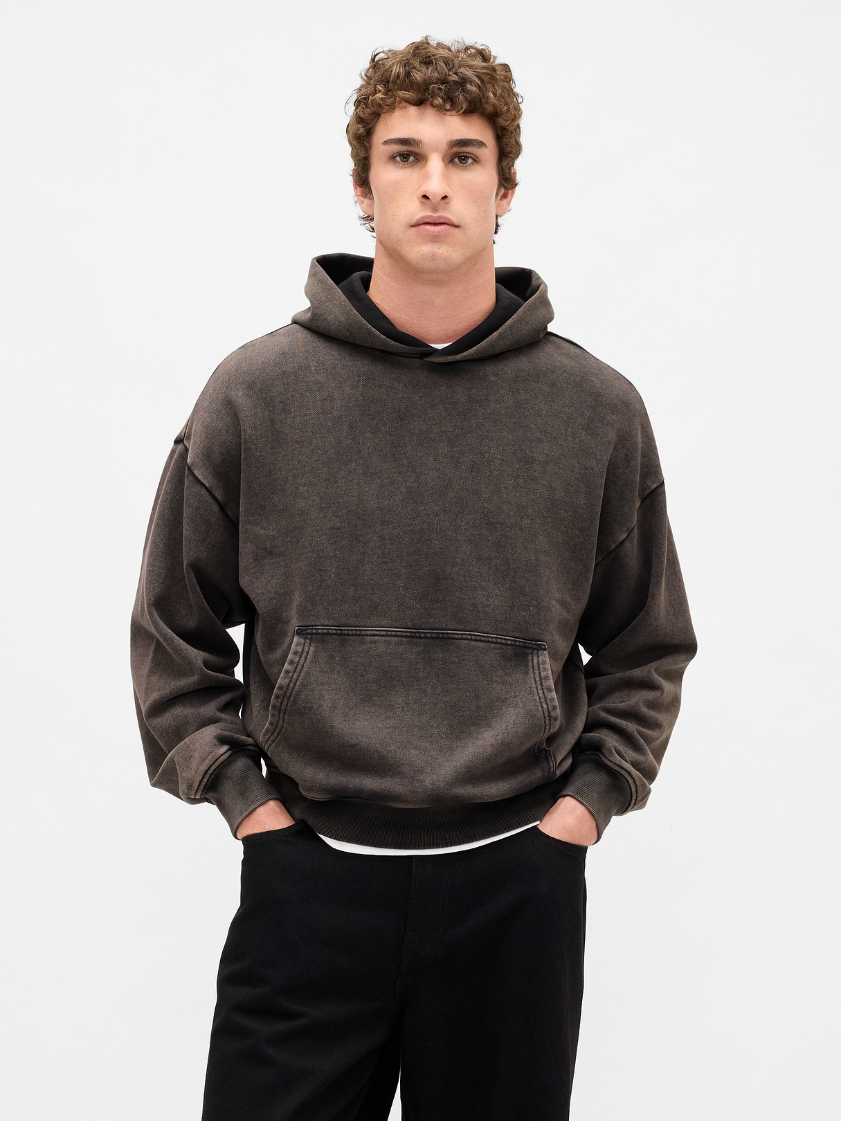 Adult Heavyweight Oversized Hoodie - Black wash