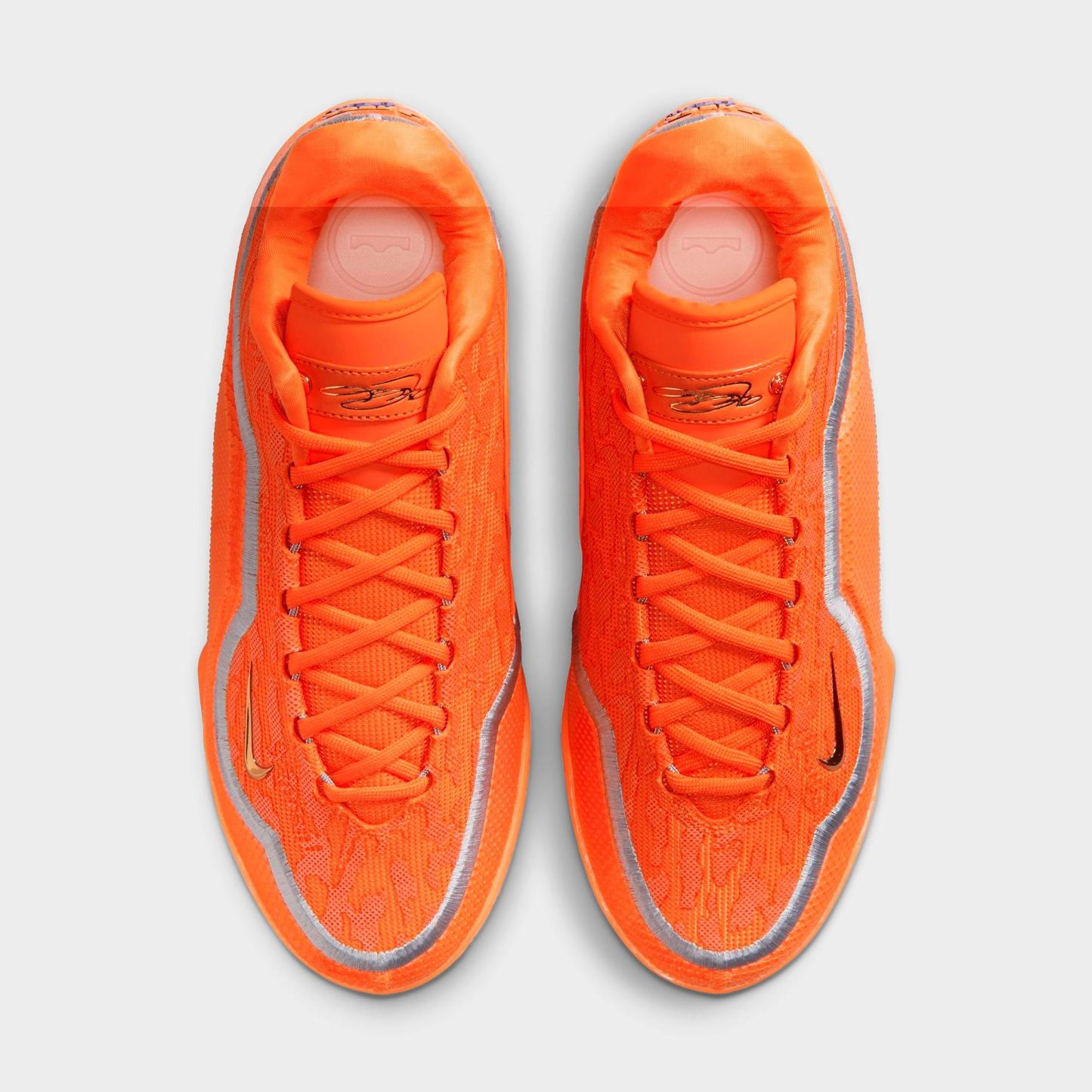 Men's Nithtke LeBron 23 Basketball Shoes - Safety Orange/Wolf Grey/Metallic Gold - Top view