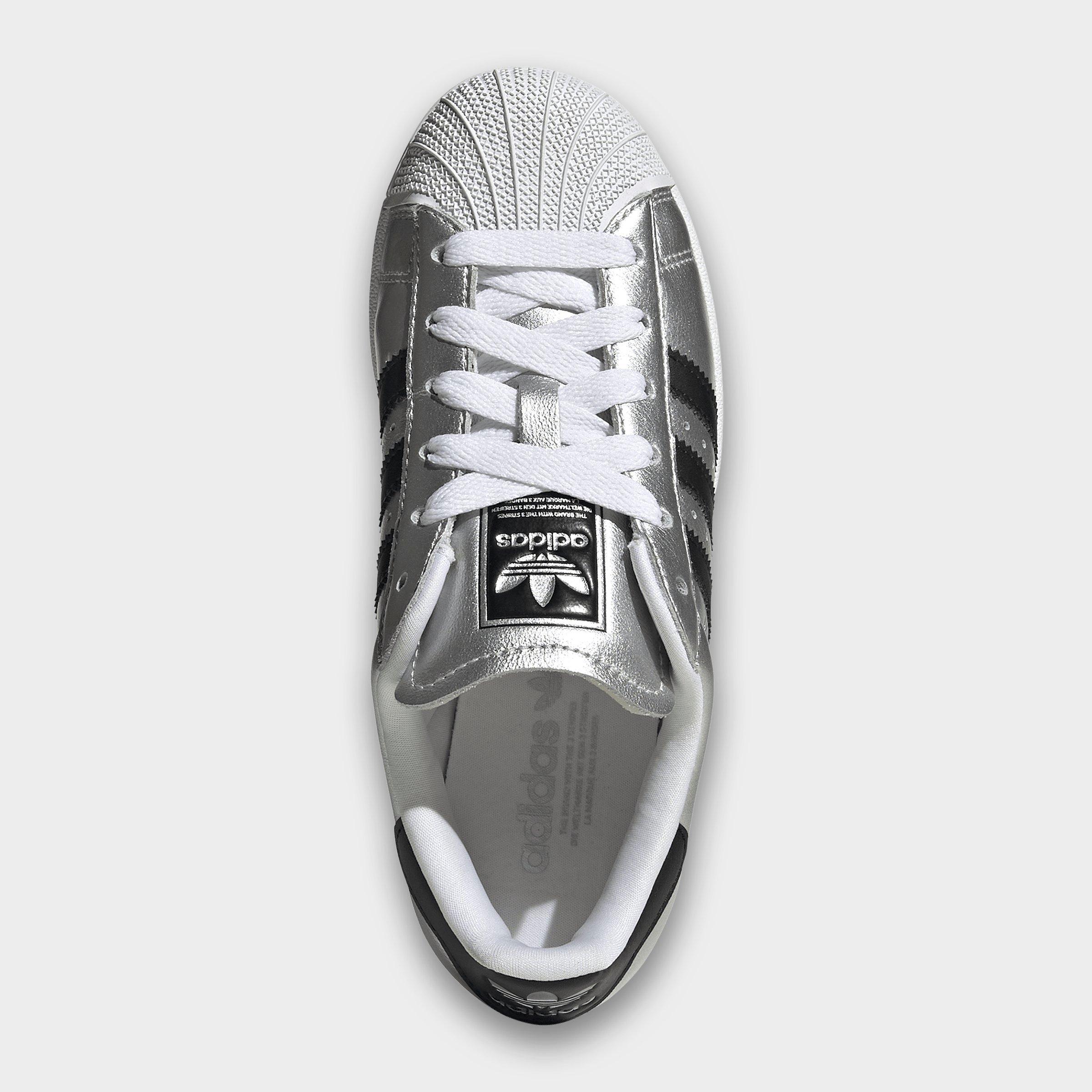 Big Kids' adidas Originals Superstar II Casual Shoes - Silver Metallic/Core Black/Silver Metallic - Top view
