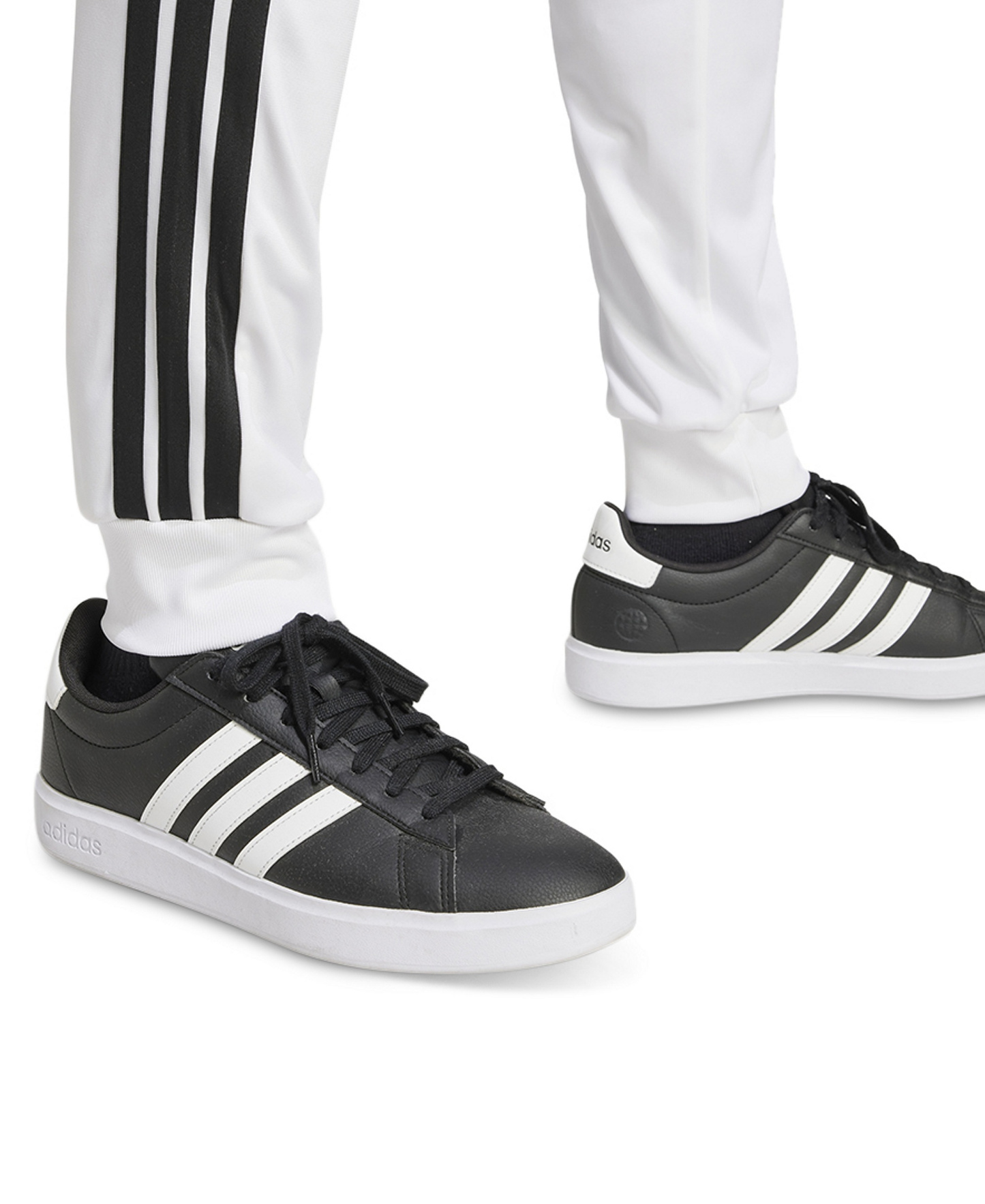 adidas Men's 3-Stripes Tricot Regular Tapered Track Pants - White/blk