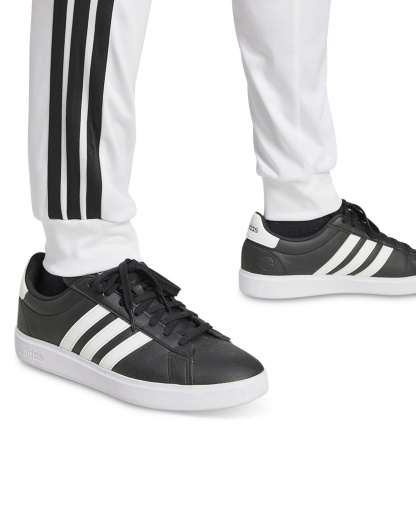 adidas Men's 3-Stripes Tricot Regular Tapered Track Pants - White/blk